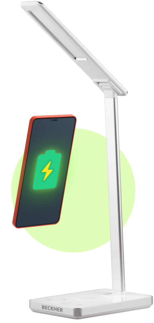 Lamp with 10W Qi Wireless Charger by Beckher, product number MI-LCH 2100